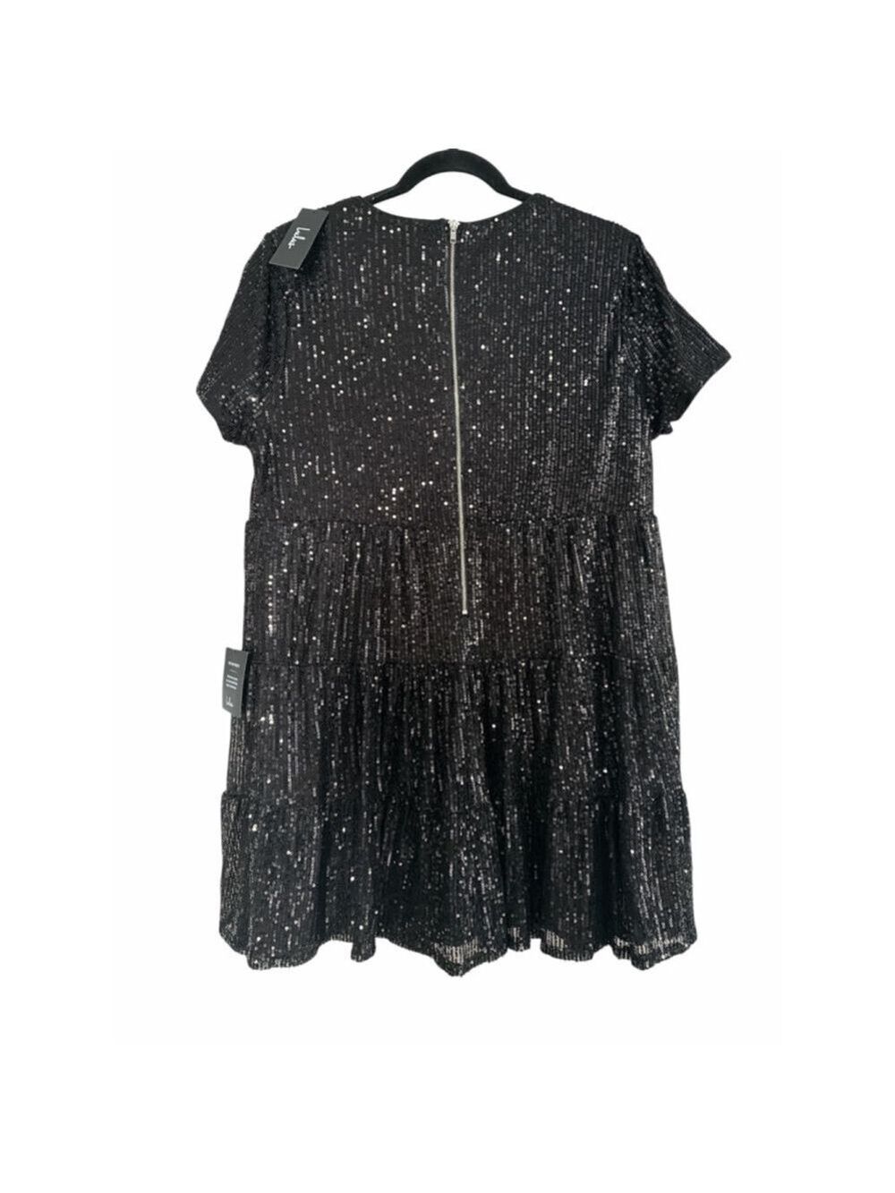 NWT Lulus Black Sequin Mini Dress - Large - Picture 2 of 11